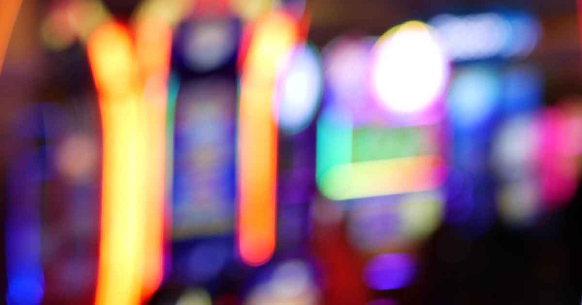 Atmospheric blurred casino lights for a casino night party