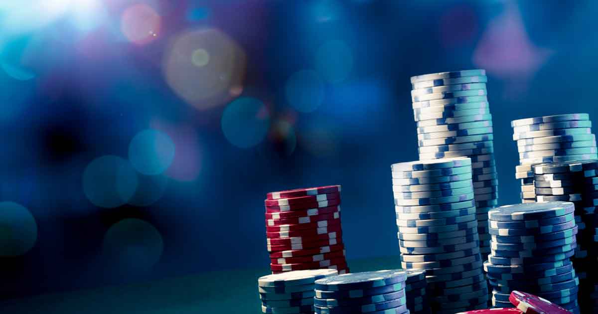 Colorful stacks of casino chips ready for a rental event
