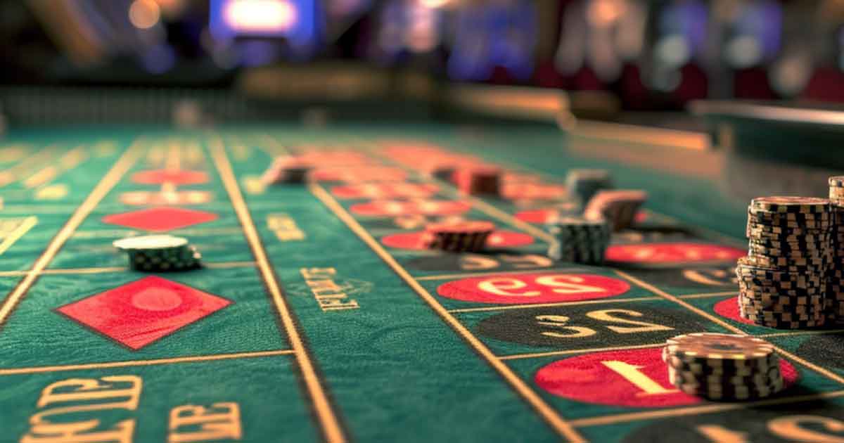 Full craps table setup at a casino party rental